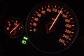 Modern speedometer in a car