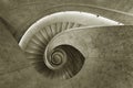 Interior view of modern spiral staircase