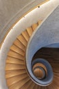 Modern spiral staircase, viewed from top