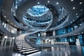 Modern Spiral Staircase in Office Atrium Royalty Free Stock Photo