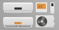 Modern Split Air Conditioner System Set Royalty Free Stock Photo