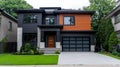 Modern Split Level House with Large Garage Royalty Free Stock Photo