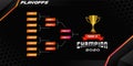 Modern sport game tournament championship contest bracket board vector with gold champion trophy prize icon illustration