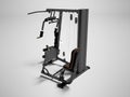 Modern sports simulator for strength training arms and legs 3d render on gray background with shadow