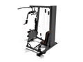 Modern sports simulator for strength training arms and legs 3d render on white background with shadow