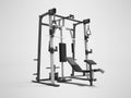 Modern sports simulator for strength training 3d render on gray background with shadow