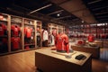 A modern sportswear store. Interior of a sportswear store