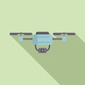 Modern spy drone icon flat vector. Aerial secure