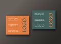 Modern Square Business Cards Template. Realistic Vector Stationary Mockups Scene with Soft Shadows and Typograpy. Top