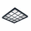 Modern Square Ceiling Light Fixture with Grid Diffuser and Dark Frame image photo Royalty Free Stock Photo