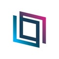 Square infinity color line data logo design Royalty Free Stock Photo