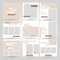 Modern Square Promotion Set of Social Media Template with Soft Chocolate Milk Color