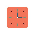 Modern Square Wall Clock Icon Royalty Free Stock Photo