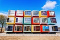 Modern stackable student apartments called spaceboxes in Almere, Netherlands Royalty Free Stock Photo