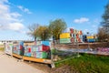 Modern stackable student apartments called spaceboxes in Almere, Netherlands Royalty Free Stock Photo