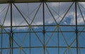 Modern stadium metal roof construction Royalty Free Stock Photo