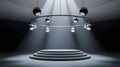 Modern Stage with Circular Lights and Tiered Platform Royalty Free Stock Photo