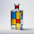 Modern Stained Glass Bottle: A Bauhaus-inspired Abstract Minimalism Appreciator