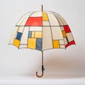 Modern Stained Glass Umbrella Inspired By Mondrian