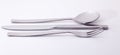 Modern stainless steel knife fork and spoon