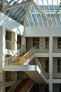 Modern stairway in the atrium, Danish National Museum, Copenhagen