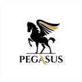 Modern standing pegasus horse with wings vector Royalty Free Stock Photo