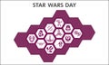 Modern star wars Infographic design template. Galaxy fighters inphographic visualization with twelve steps hexagon Royalty Free Stock Photo