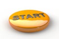 Modern start button with crisp start text on white background for web design and applications. Royalty Free Stock Photo