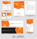 Modern stationery mock up set and visual brand identity with abstract colorful dynamic background shape. Vector illustration mock Royalty Free Stock Photo