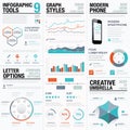 Modern statistics and info graphic vector elements for business Royalty Free Stock Photo