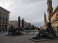 Modern statues in the city center