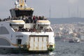 Modern steamer photographed from the front. Photo was taken in sunny outdoors