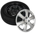 Modern steel car wheel with plastic cover