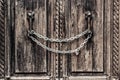 Chain locks ancient wooden door