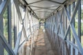 Modern steel glass corridor business building interior with natural landscape