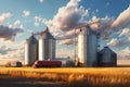 modern steel grain elevators with silos