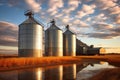 modern steel grain elevators with silos