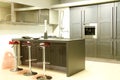 Modern steel and grey kitchen