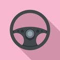 Modern steering wheel icon, flat style Royalty Free Stock Photo