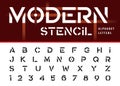 Modern Stencil font Royalty Free Stock Photo