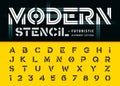 Modern Stencil font Royalty Free Stock Photo