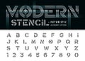 Modern Stencil font Royalty Free Stock Photo