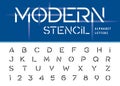 Modern Stencil font Royalty Free Stock Photo