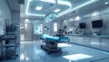 Modern and sterile operating room with advanced medical equipment Royalty Free Stock Photo