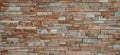 Modern stone brick wall surface background. Brown masonry wall of stones with irregular pattern texture background Royalty Free Stock Photo