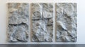 Modern Stone Wall Art Triptych, Gray Rock Texture Panels Royalty Free Stock Photo