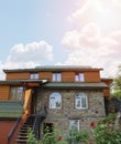 Modern stone and wooden cottage