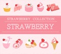 Modern strawberry cake dessert postcard card