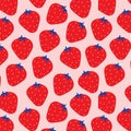 Modern strawberry seamless vector pattern illustration