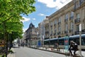 Modern street in the ancient French city Bordeaux